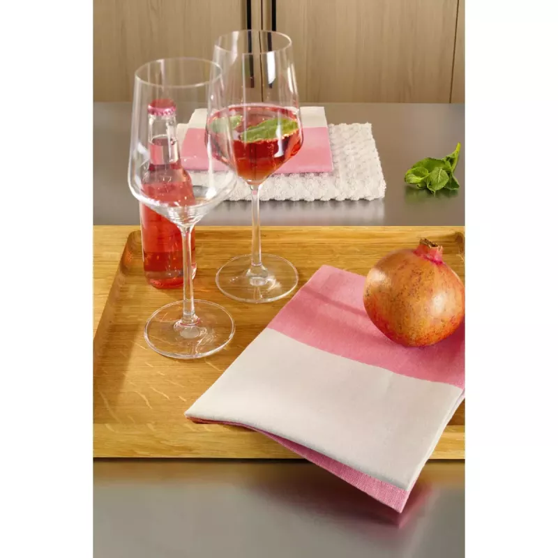 Cawö Cuisine Duo Kitchen Towel - Tea Towel 2-Pack Linen Blend 50x70 cm - Sorbet Pink Travertine Beige