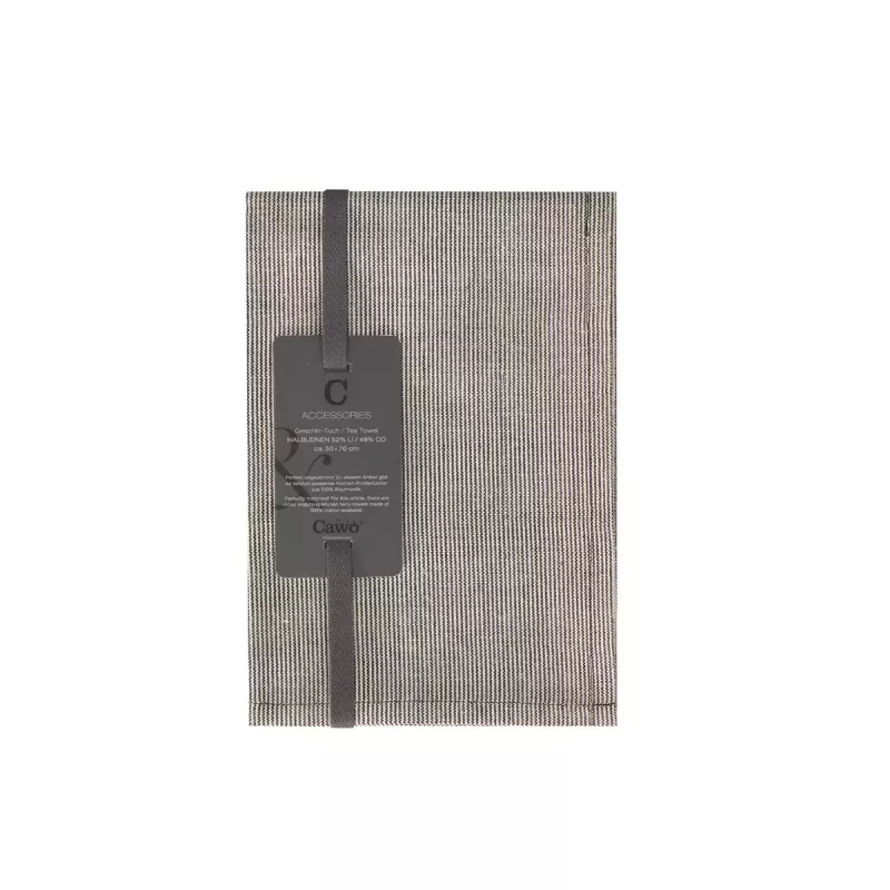 Cawö Cuisine Nature Kitchen Towel - Tea Towel 2-Pack Linen Blend 50x70 cm - Allover Linen Beige