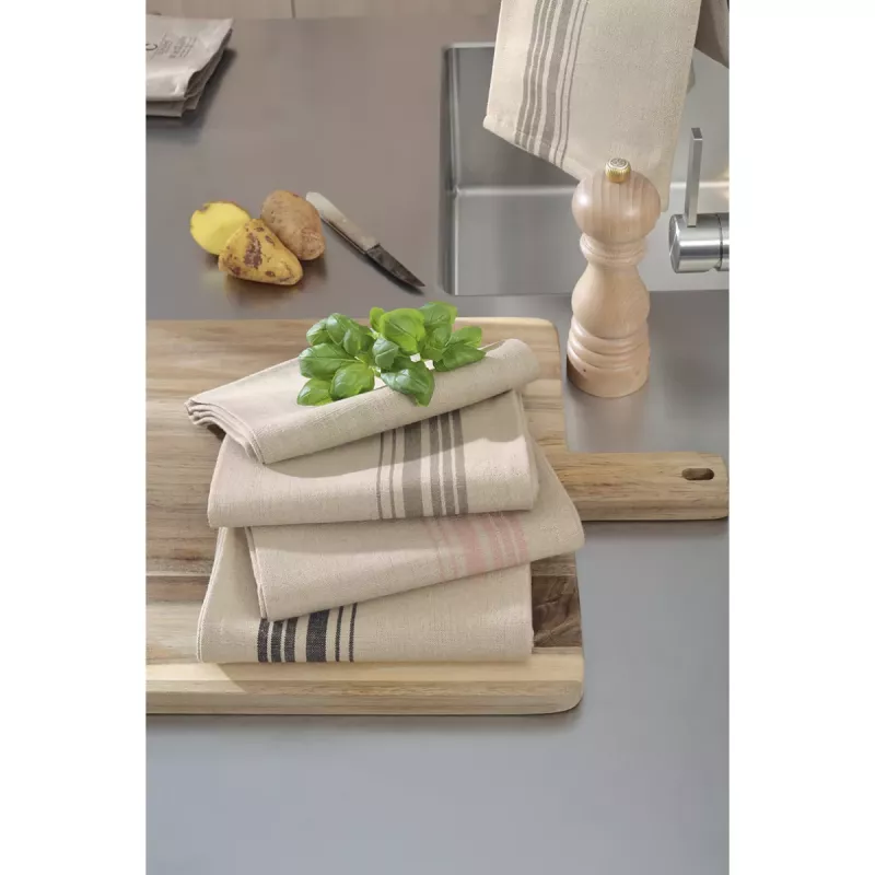 Cawö Cuisine Nature Kitchen Towel - Tea Towel 2-Pack Linen Blend 50x70 cm - Akzent Linen Beige