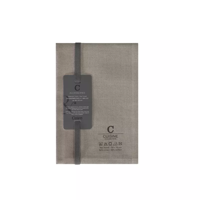 Cawö Cuisine Nature Kitchen Towel - Tea Towel 2-Pack Linen Blend 50x70 cm – Muskat Brown