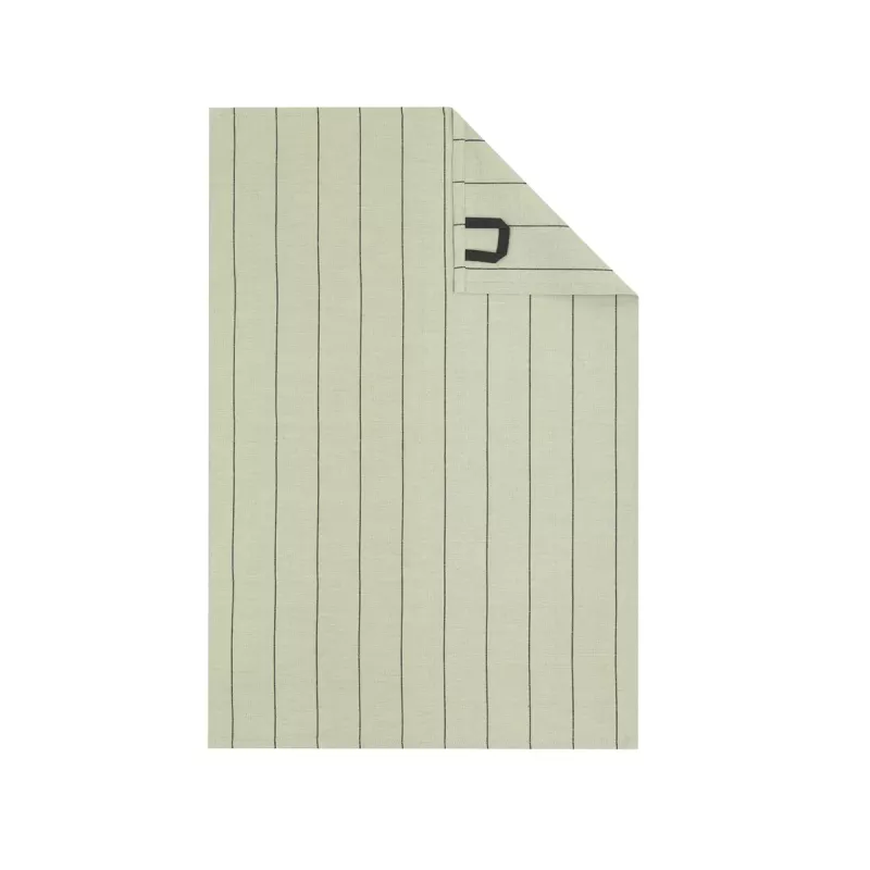 Cawö Cuisine Nature Striped Kitchen Towel - Tea Towel 2-Pack Linen Blend 50x70 cm - Wasabi Green