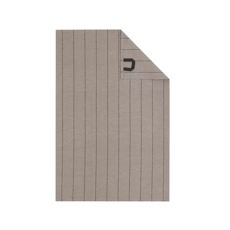 Cawö Cuisine Nature Striped Kitchen Towel - Tea Towel 2-Pack Linen Blend 50x70 cm – Muskat Brown