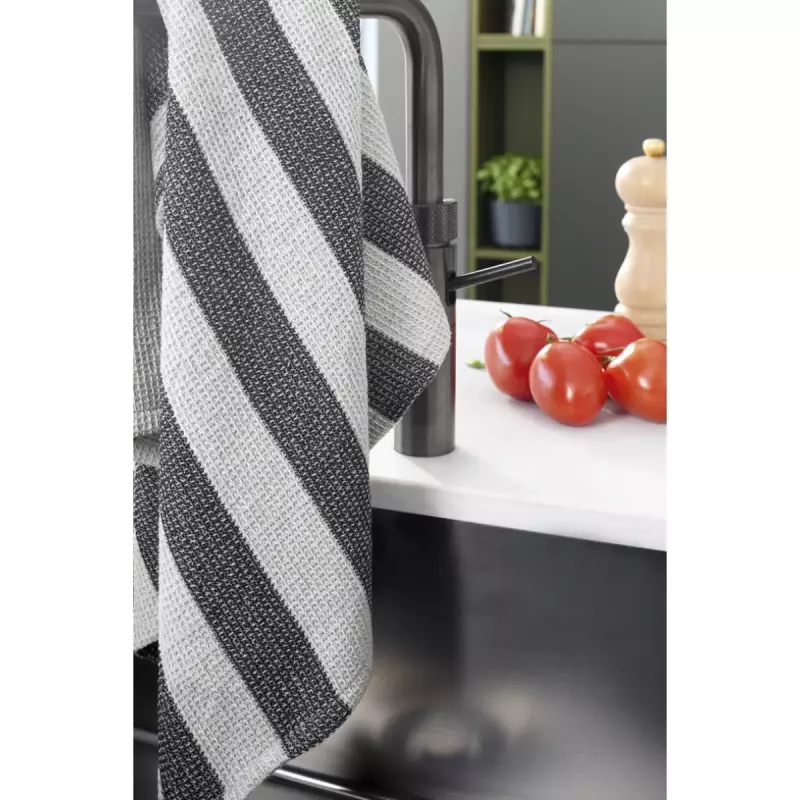 Cawö Cuisine Piqué Kitchen Towel - Tea Towel 2-Pack Cotton 50x70 cm - Black Platinum Grey