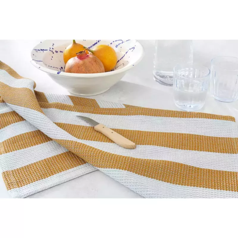 Cawö Cuisine Piqué Kitchen Towel - Tea Towel 2-Pack Cotton 50x70 cm - Cinnamon Brown Platinum Grey