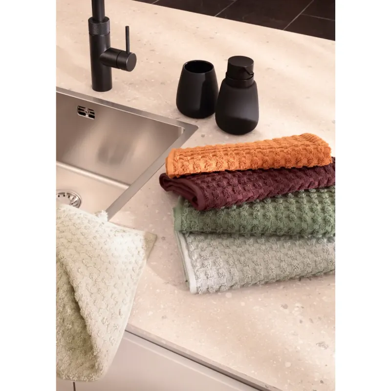 Cawö Cuisine Pro kitchen towels 2-pack plain copper 50×50 cm 520-384