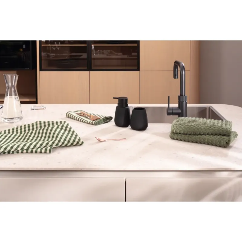 Cawö Cuisine Pro kitchen towels 2-pack plain olive green 50×50 cm 520-497