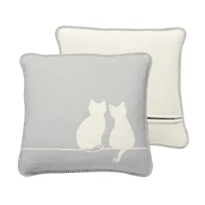 Cawö Cute Cats You & Me Cushion Cover 50x50 cm Platinum/Natural