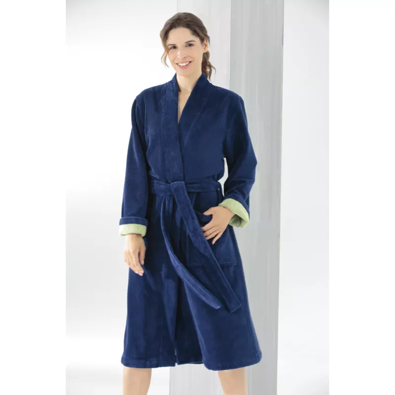 Women’s Reversible Kimono Bathrobe Blue-Green