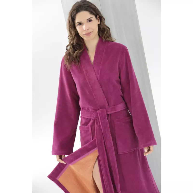 Women’s Reversible Kimono Bathrobe Pink-Orange
