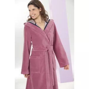 Women’s Reversible Hooded Bathrobe Berry Pink