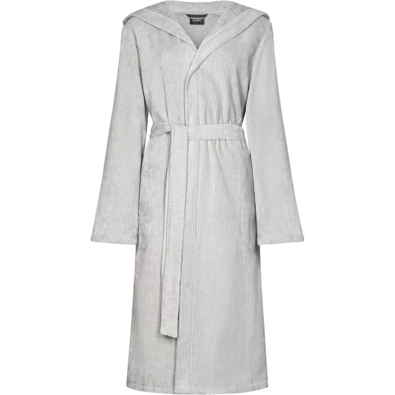 Women’s Lightweight Hooded Bathrobe Silver Grey
