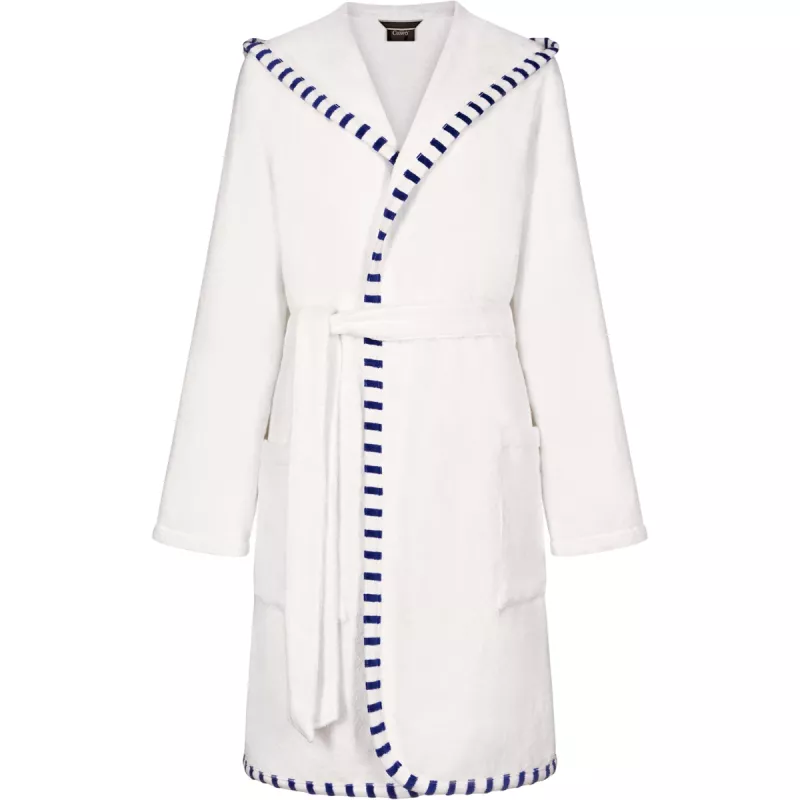 Women’s Short Hooded Bathrobe White-Breton