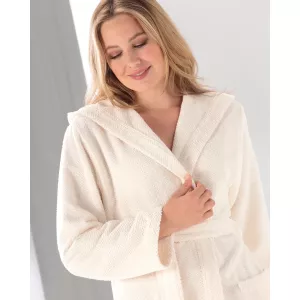 Cawö Morgonrock Dam med Huva Pure 5223-356 Natur