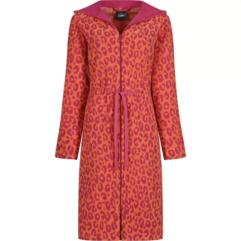 Cawö Dam Morgonrock Kort med Huva & Dragkedja 851-23 Pink