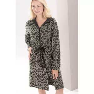 Cawö Dam Morgonrock Kort med Huva & Dragkedja 851-77 basalt