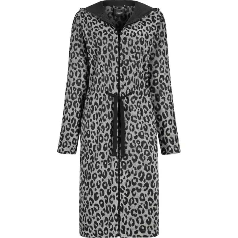 Cawö Dam Morgonrock Kort med Huva & Dragkedja 851-77 basalt