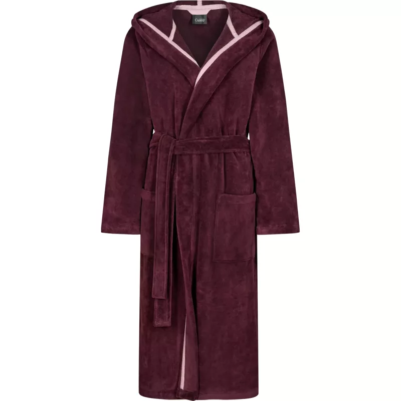 Women’s Hooded Bathrobe Burgundy Red