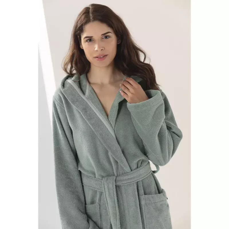 Women’s Hooded Bathrobe Fjord Blue