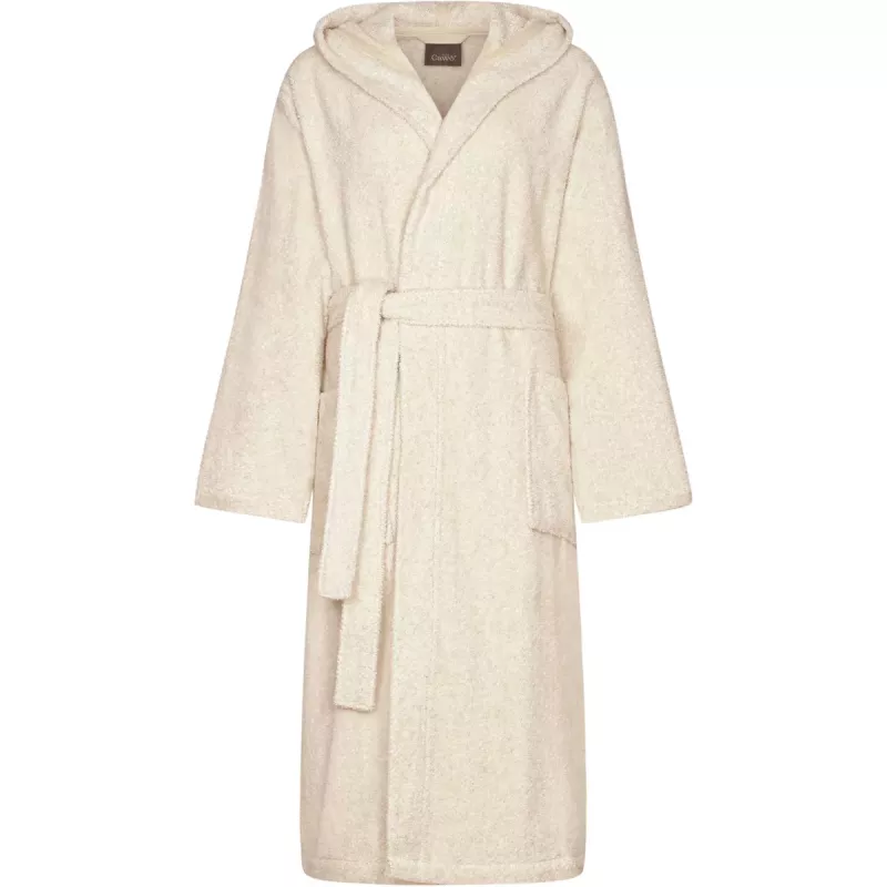 Dam Morgonrock med Huva Naturvit