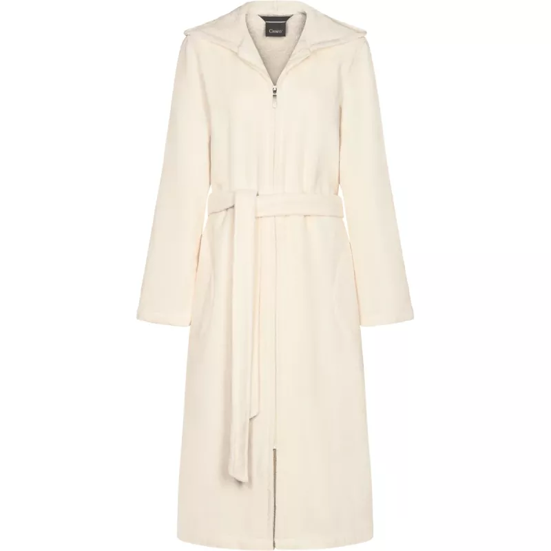 Dam Morgonrock med Huva och Dragkedja Champagne