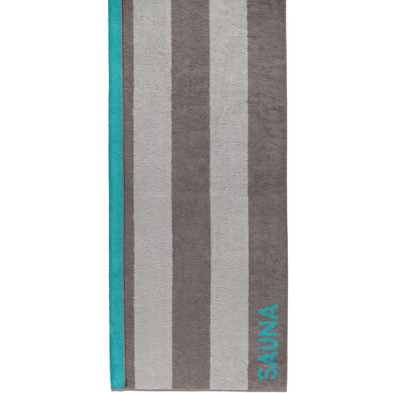 Cawö extra long terry sauna towel 80x200 cm 599-34 graphit - turqoise