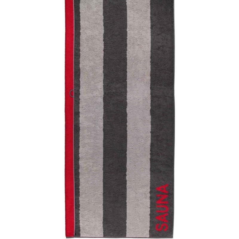 Cawö extra long terry sauna towel 80x200 cm 599-72 anthracite - red