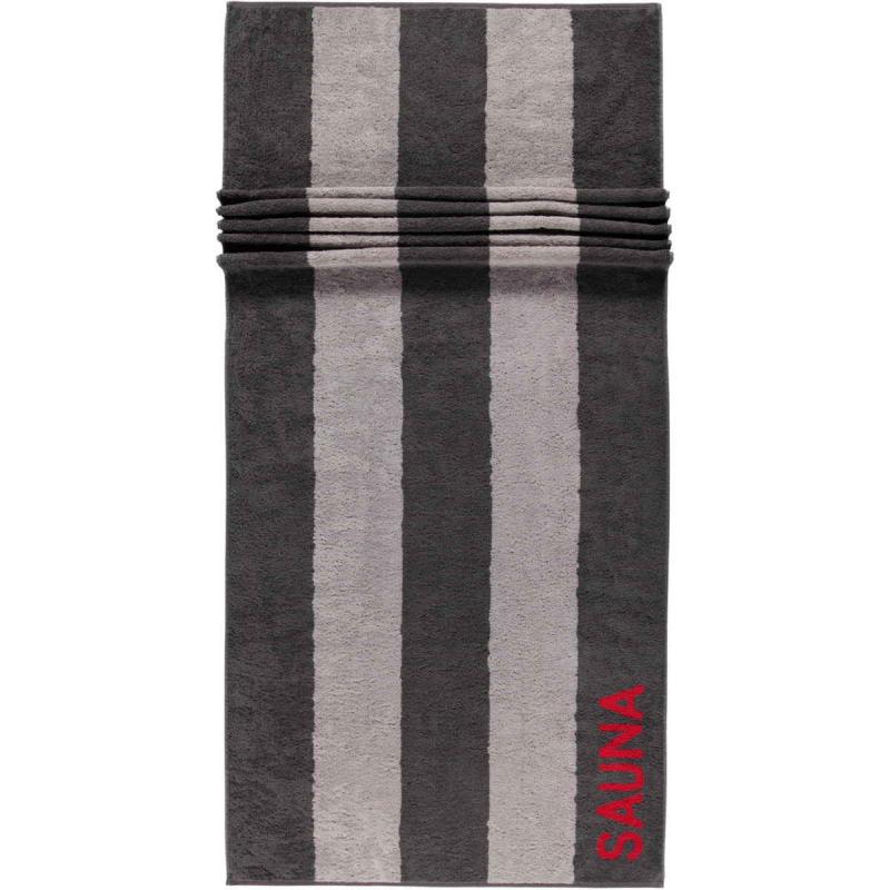 Cawö extra long terry sauna towel 80x200 cm 599-72 anthracite - red