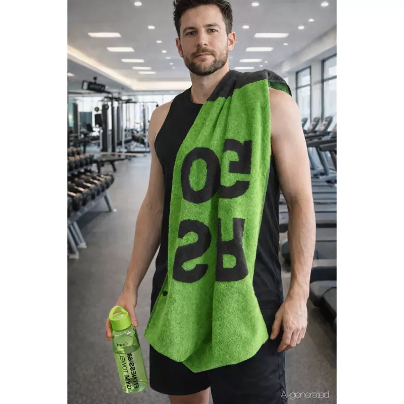 Cawö Fitnesshandduk 50x130 cm – Gymhandduk i Bomull med Ryggstödsskydd 6295-47 Lime