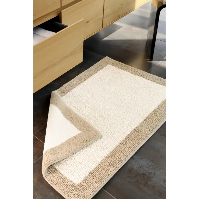 Cawö Frame 1010-33 Bath Rug Natural/Beige in Cotton