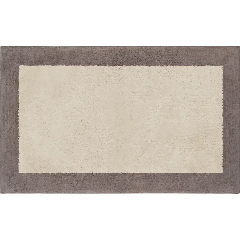 Cawö Frame 1010-37 Bath Rug Travertine/Graphite in Cotton