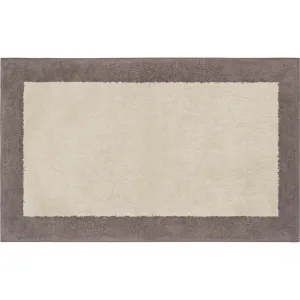 Cawö Frame 1010-37 Bath Rug Travertine/Graphite in Cotton