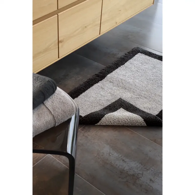 Cawö Frame 1010-77 Bath Rug Metal/Anthracite in Cotton