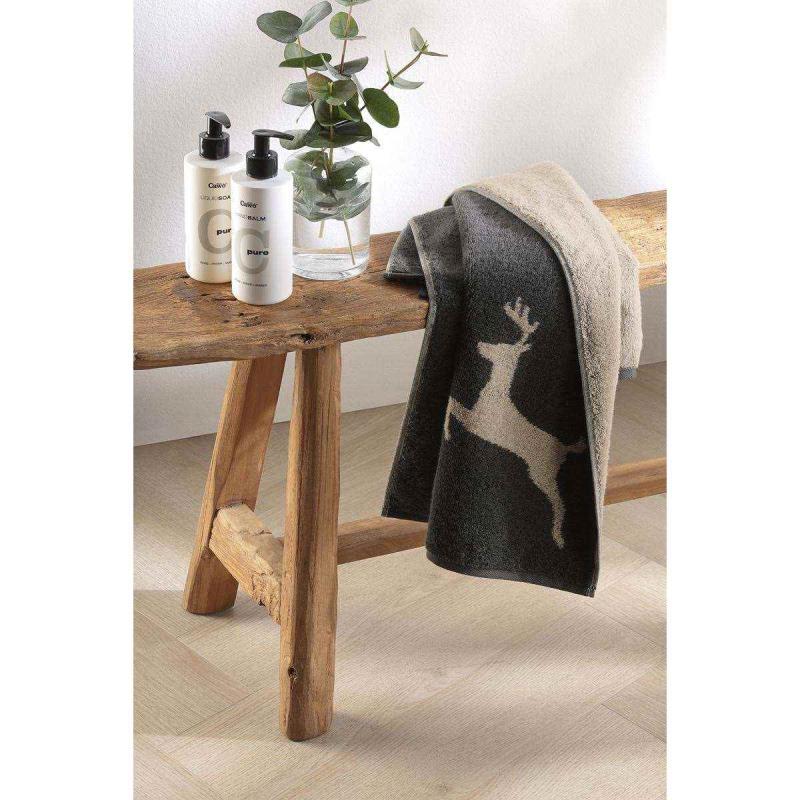 Cawö Towel Alpenchic Edition 6228-73 Hirsche Granit