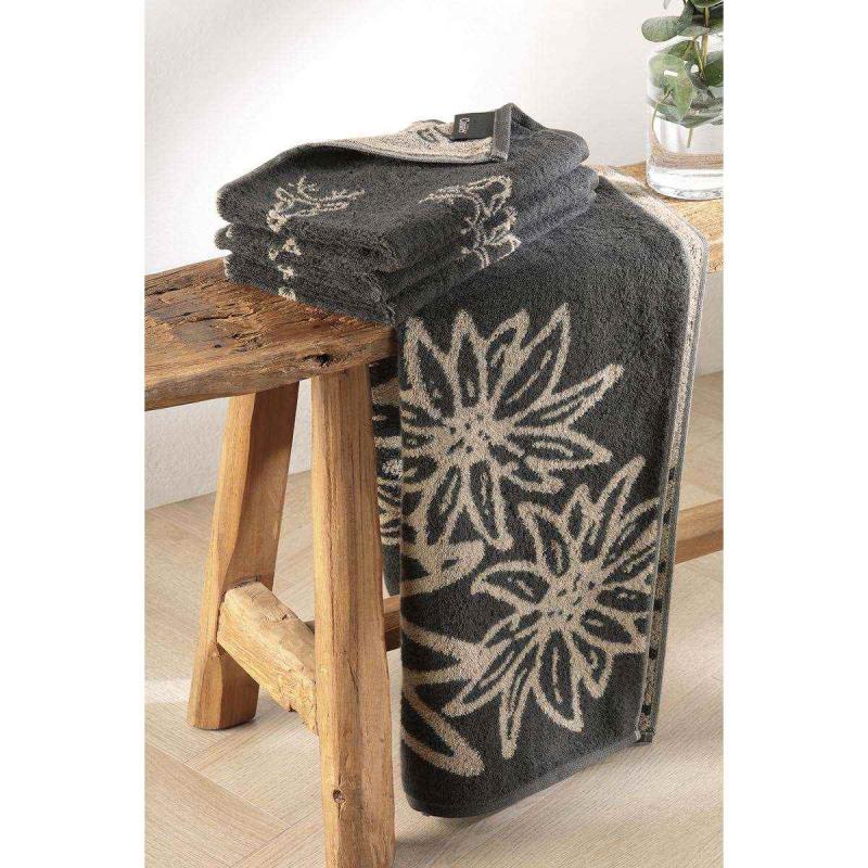 Cawö Towel Alpenchic Edition 6230-73 Edelweiss Granit