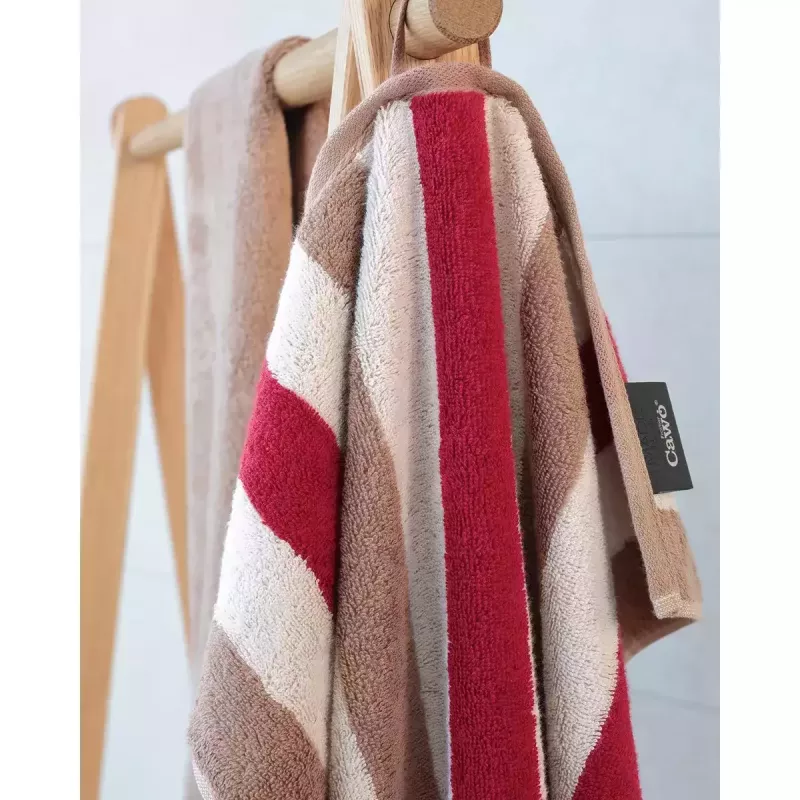 Cawö Handduk Coast Stripes 6213-32 Röd-Natur