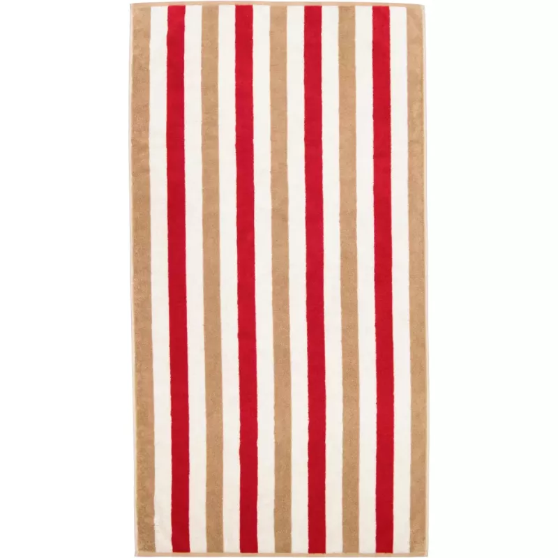 Cawö Handduk Coast Stripes 6213-32 Röd-Natur