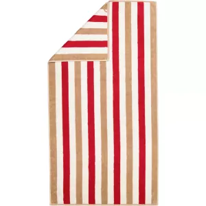 Cawö Towel Coast Stripes 6213-32 Red-Natur