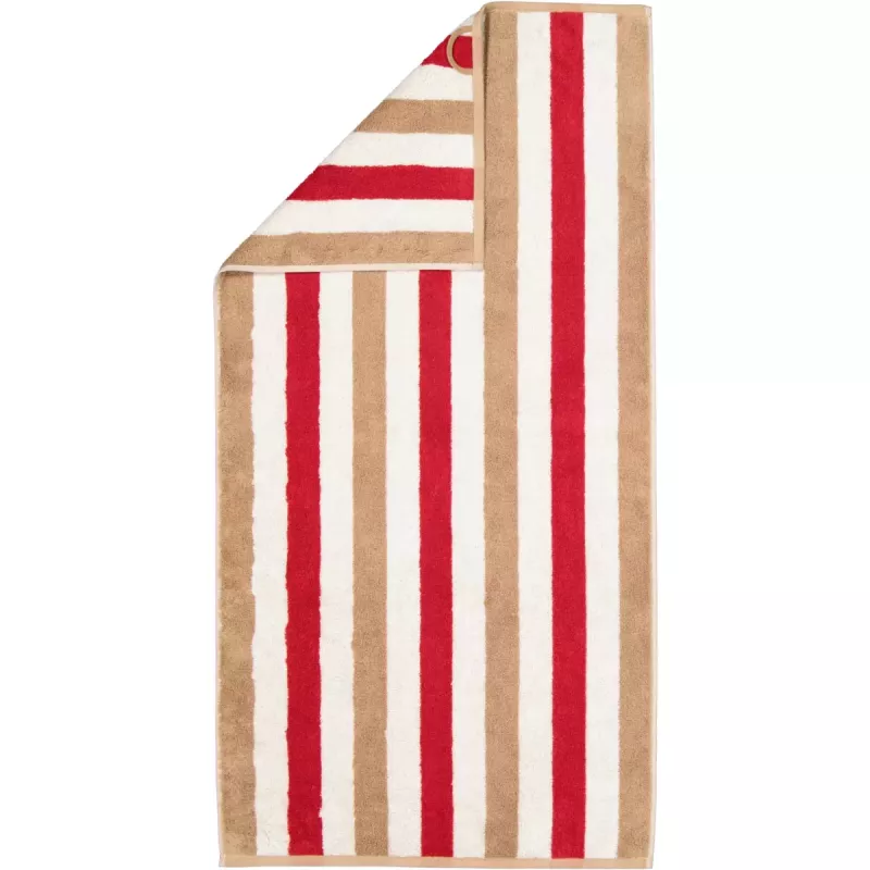 Cawö Handduk Coast Stripes 6213-32 Röd-Natur