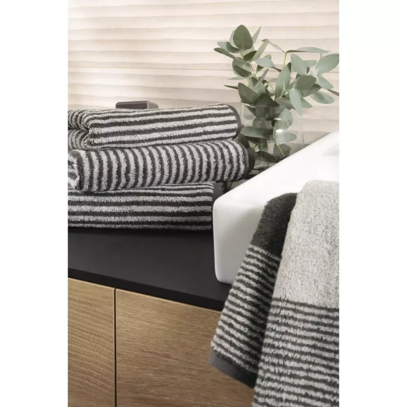 Handduk Luxury Home Two-Tone Stripe Basalt 480-73