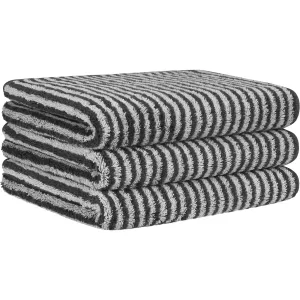 Towel Luxury Home Two-Tone Stripe Basalt 480-73