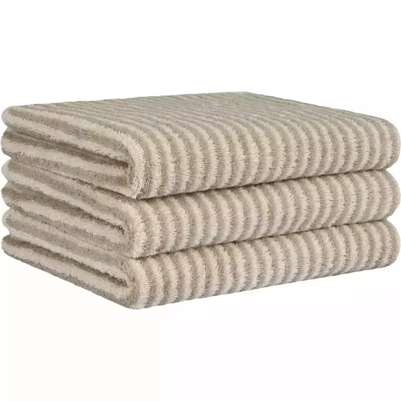 Handduk Luxury Home Two-Tone Stripe Natur 480-36