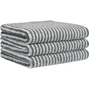 Towel Luxury Home Two-Tone Stripe Schiefer 480-77