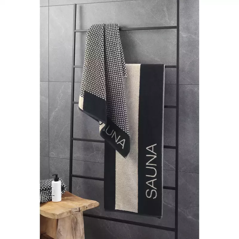 Handduk Natural Natur-Schwarz 6220-39