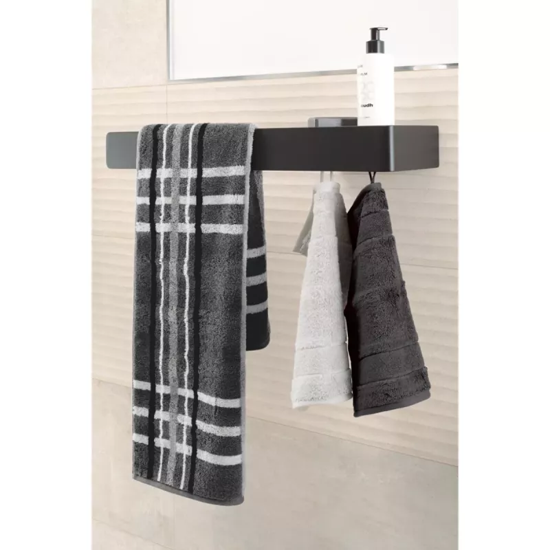 Handduk Noblesse Check Anthrazit 1089-77