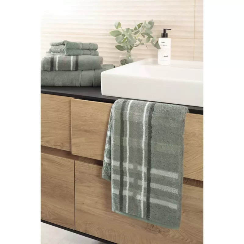 Handduk Noblesse Check Nordic Green 1089-44