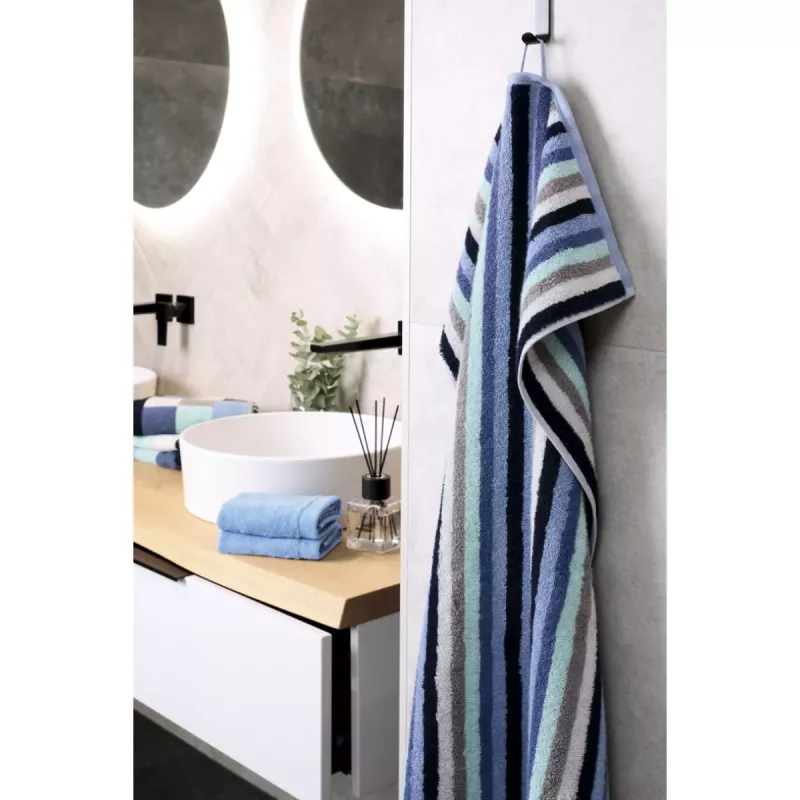 Cawö Striped Towel Shades 6235-11 Aqua