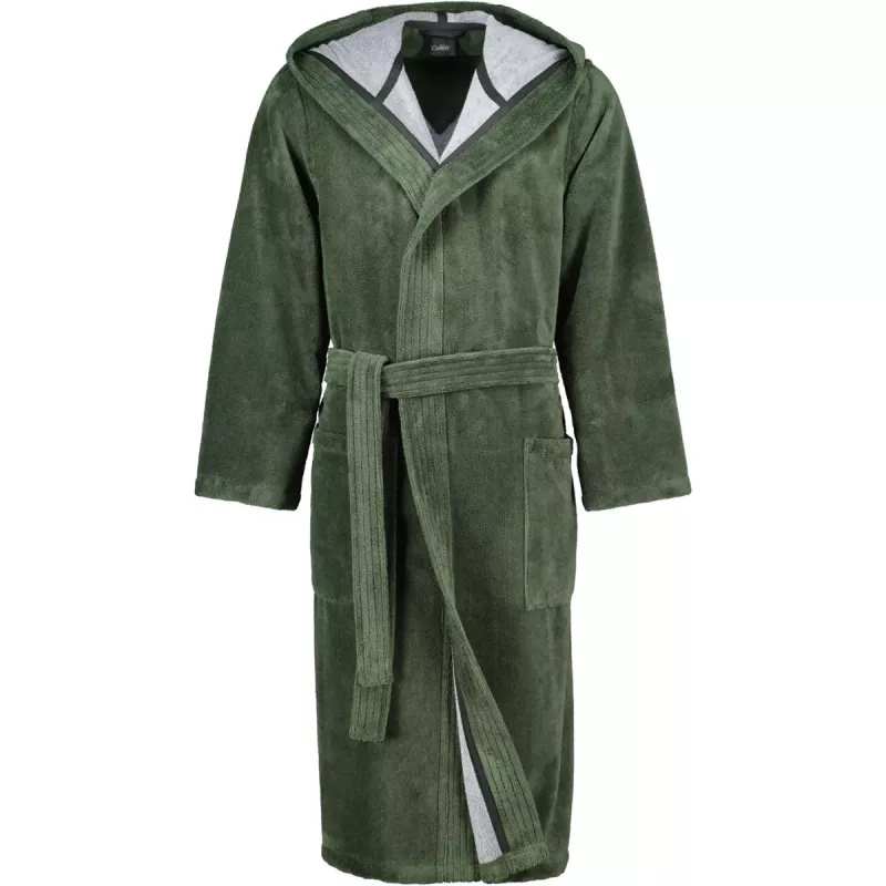 Herr Dubbelsidig Morgonrock med Huva Fieldgrön XXL-5XL