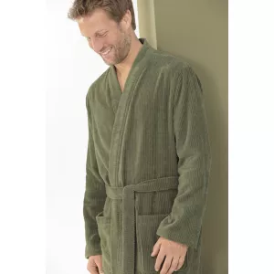 Herr Extra Lätt Kimono Morgonrock Fieldgrön