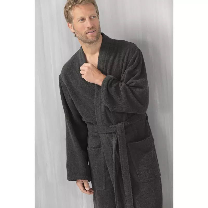 Herr Kimono Morgonrock Basaltgrå