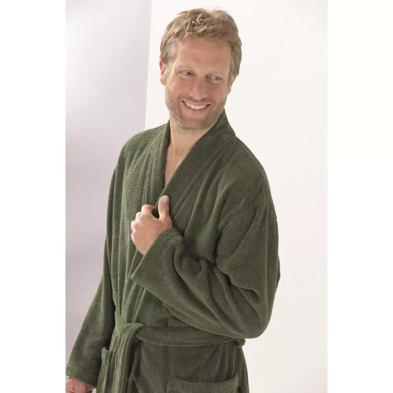 Herr Kimono Morgonrock Fieldgrön